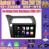 Car Radio Android 14 Carplay Auto GPS Navigation Multimedia Player For Honda Civic Hatchback 2006 - 2011 Video Stereo DVD 2 DIN