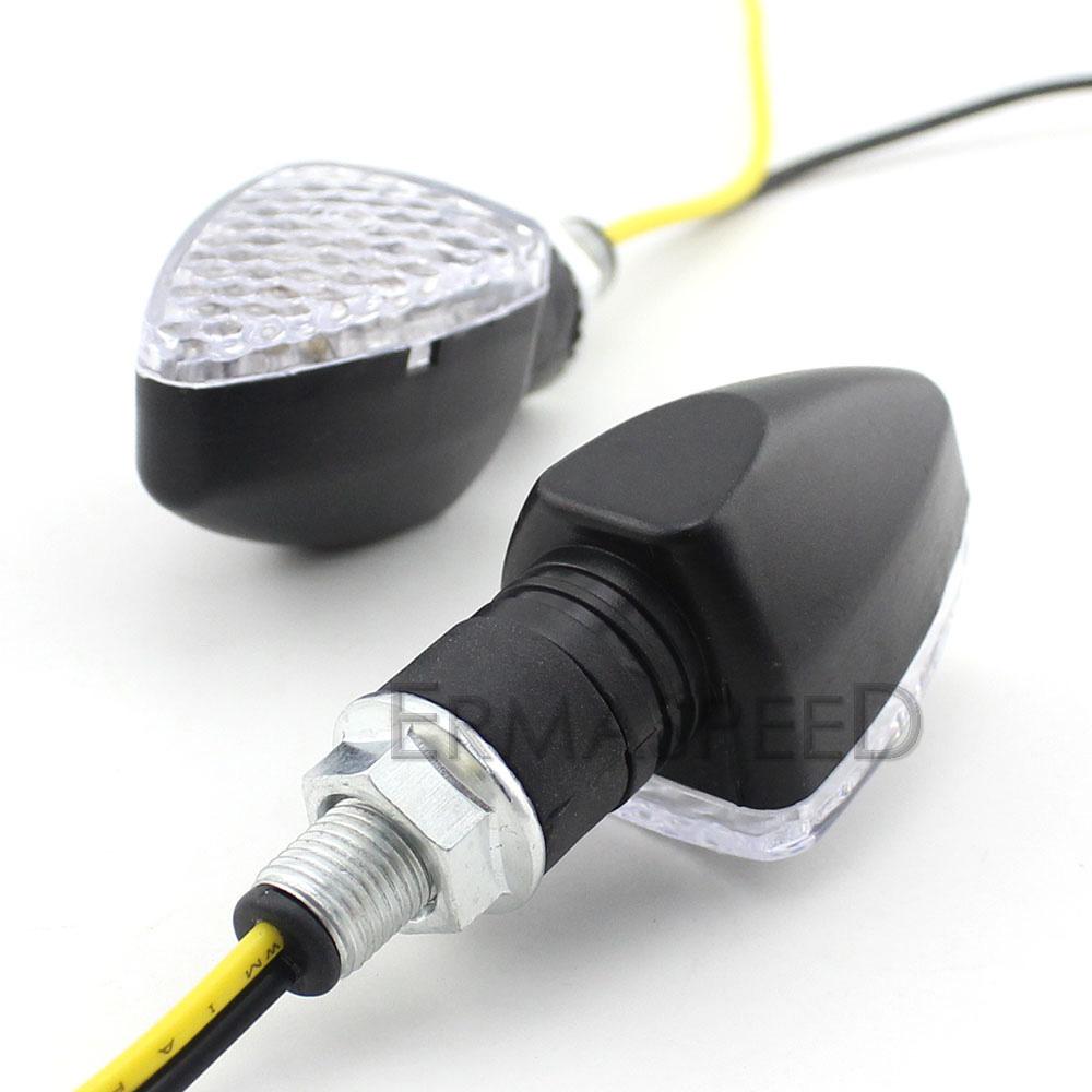 Пара янтарных указателей поворота мотоцикла, светодиодные универсальные индикаторы, поворотники, гоночные задние мигалки для скутера, уличного велосипеда