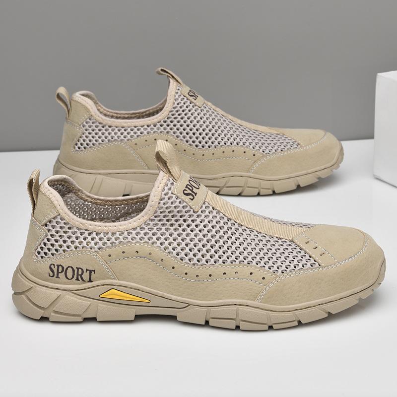 Летняя мужская повседневная обувь с дышащей сеткой, мужские лоферы, уличная прогулочная обувь, мокасины, мужская обувь