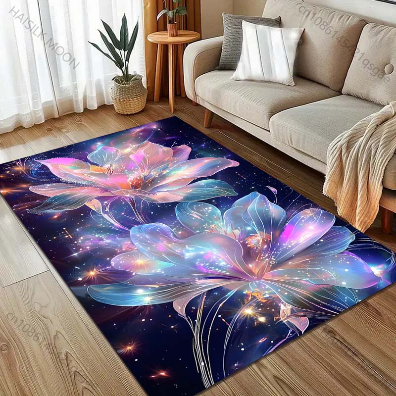 Multiple sizes Fantasy starry flowers Carpet for Living Room Bedroom Sofa Home Decor Rus Non-slip Floor Mat Luxury Gift