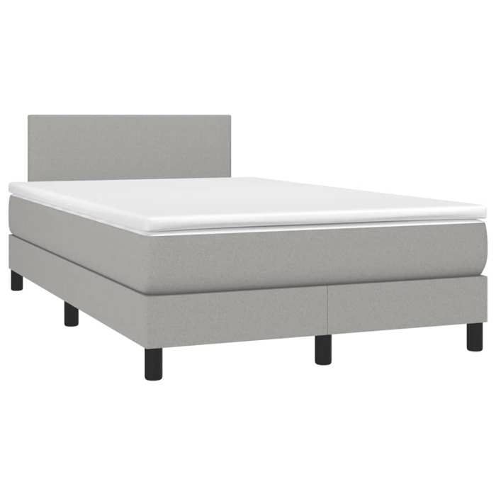 Maison Exclusive - Sommier à lattes de lit et matelas gris clair 120x190 cm tissu