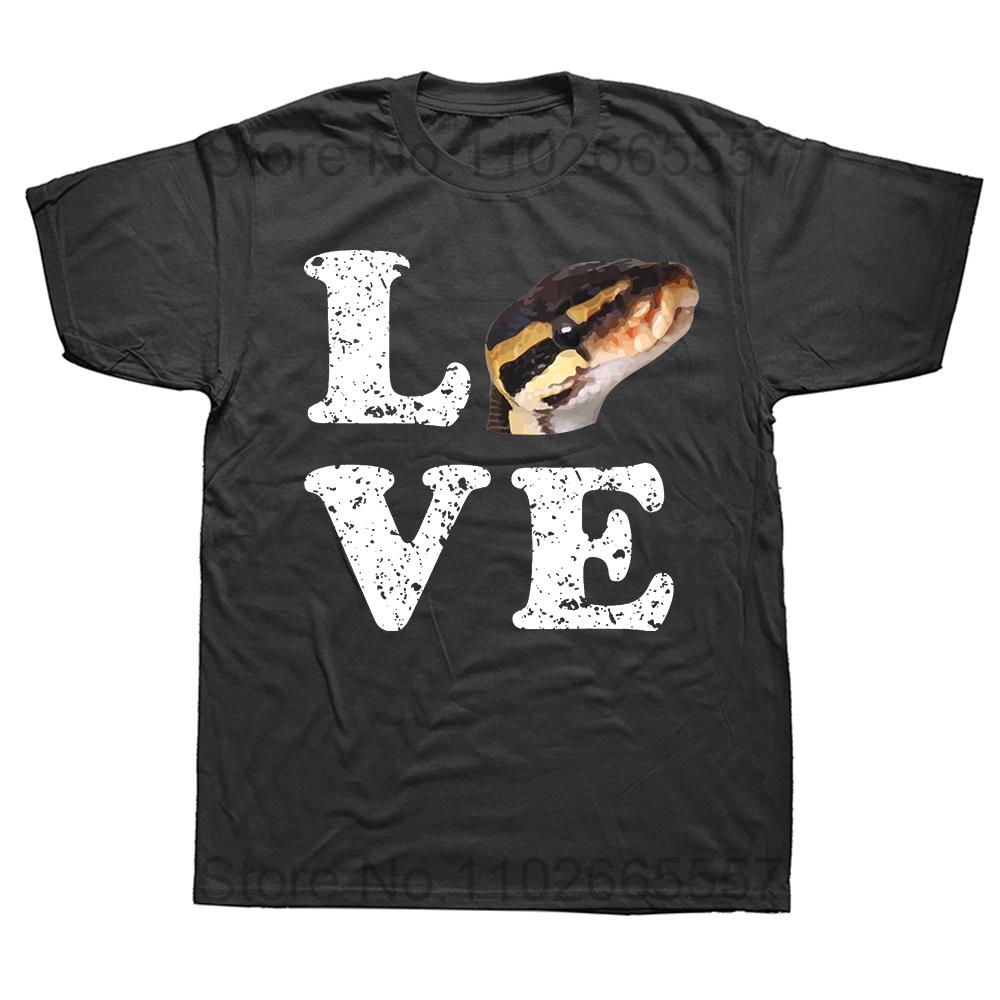 I Love My Ball Python Pet Snake Lovers T Shirts Graphic Cotton Streetwear Short Sleeve Birthday Gifts Summer Tshirt Unisex Clothes