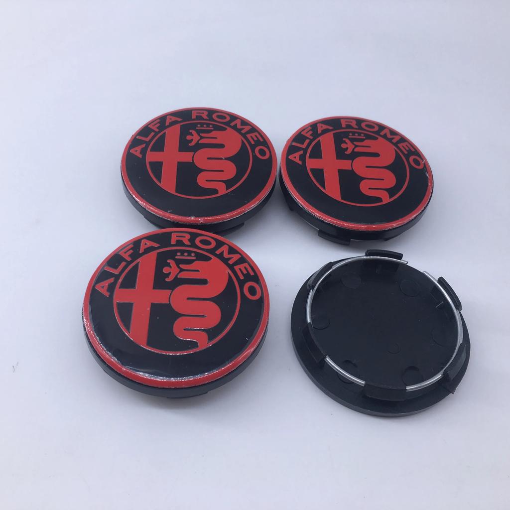 IDRQ9 4PCS 60mm Automotive Hub Cover Decoration Logo Center Cover Protective for Alfa Romeo Giulia Giulietta 159 Mito Spider GTA