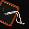 Retro Fashion Simple Pearl Necklace, Long Temperament High-end Light Luxury Jewelry Earrings