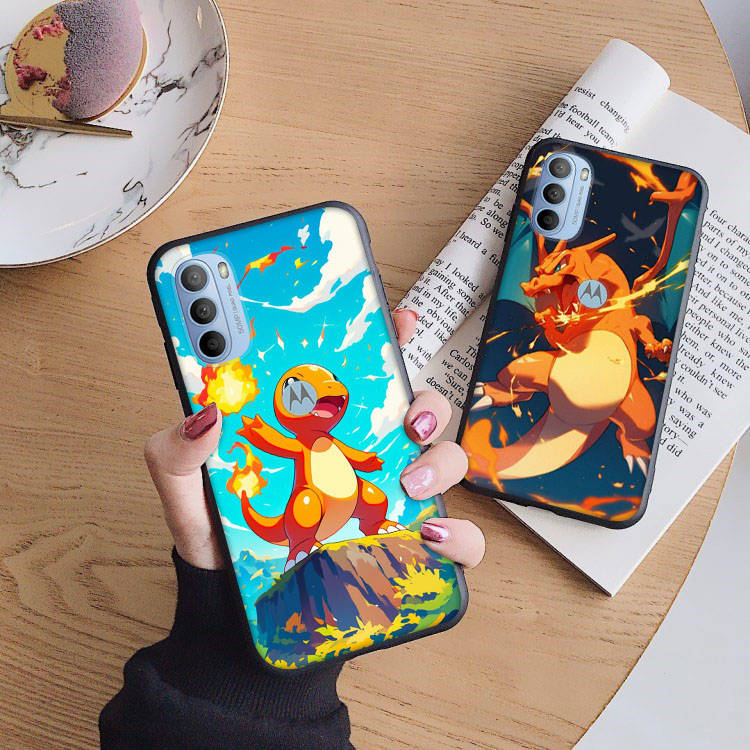 Чехол AP3 Charmander Pokemon Black для iPhone 16 15 Plus 14 13 12 11 Pro 8 7 6S SE 5S X XR XS Max Realme C30 C33 C31 9I Huawei Y8P Y9 Sofe Cover