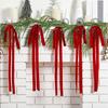 6Pcs Velvet Christmas Bows Extra Large Festive Ribbon Decor for Wreaths Tree Toppers Gift Wrapping Reusable Holiday Decorations