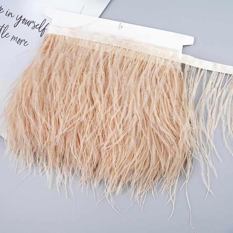 Diy Handmade Accessories Colorful Ostrich Feather Cloth Edge Decorative Accessories Clothing Accessories Wedding Skirt