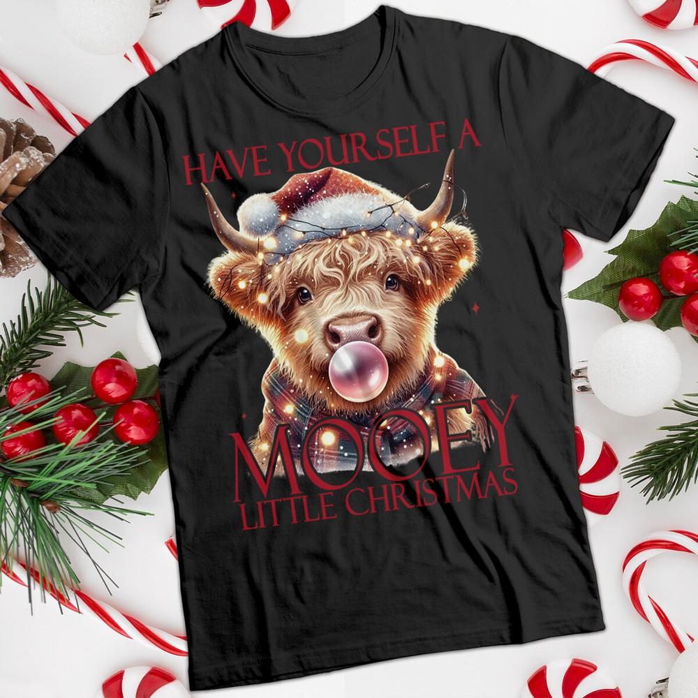 Funny Ugly Unisexs And Unisexs Highland Cow Christmas Tshirt Tee Mc