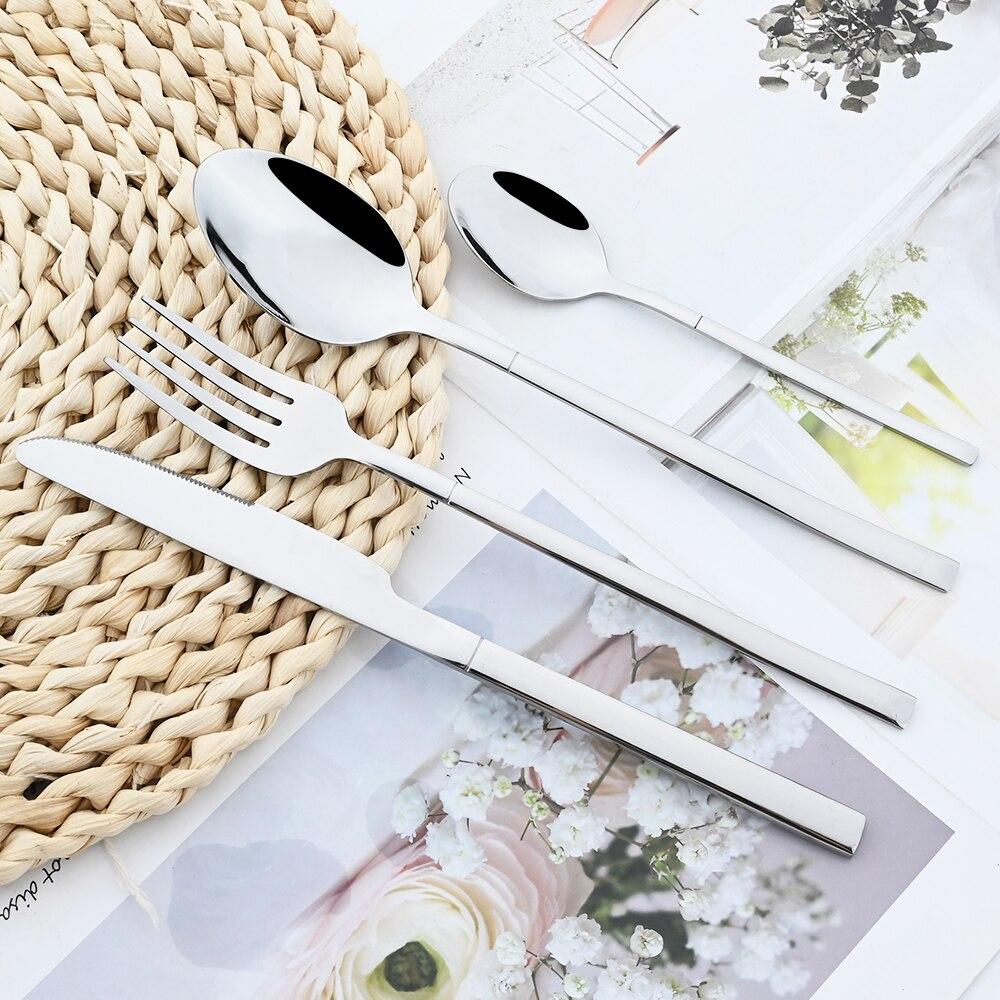 24 шт./6 комплектов, набор столовых приборов из черного золота, западный нож, вилка, ложка, набор столовых приборов с подставкой, посуда из нержавеющей стали, держатель для столовых приборов, посуда