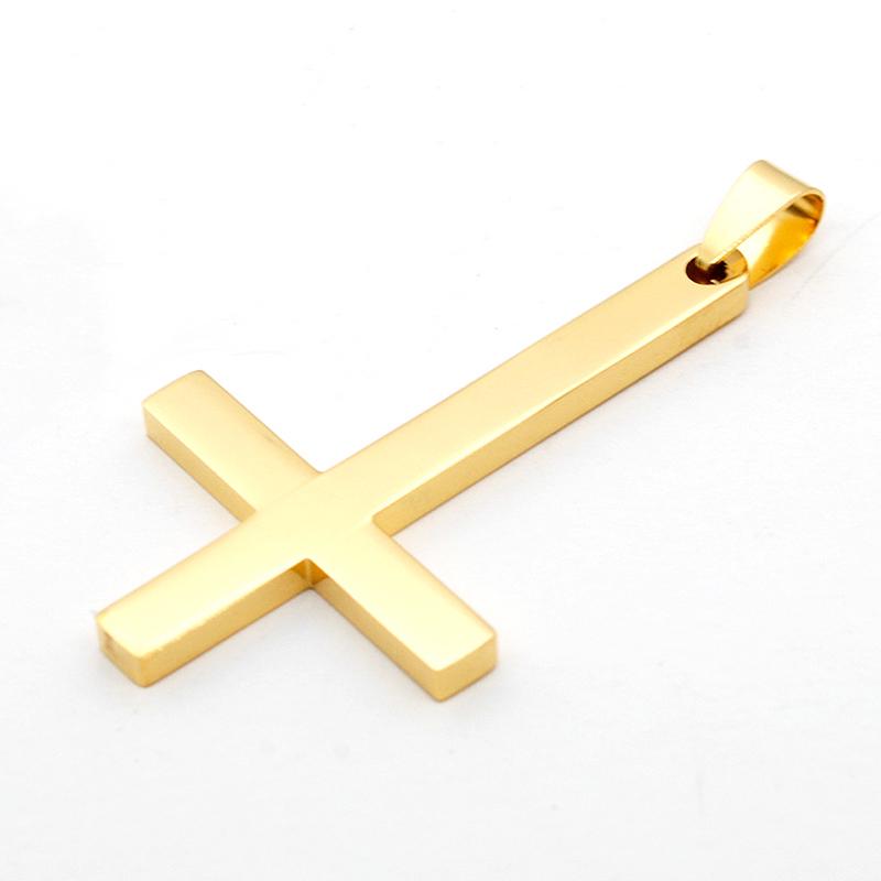 Панк Крест Ожерелья Подвеска из нержавеющей стали Изящный христианский подарок Мужчины Женщины Черные ожерелья Аксессуары