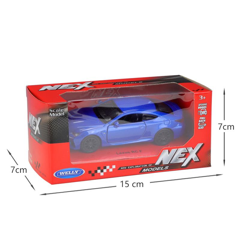 1/38 Lexus RC F Sport Coupe Toy Car Model WELLY 1/36 Diecast Metal Vehicle Miniature Pull Back Collection Gift For Boy Children