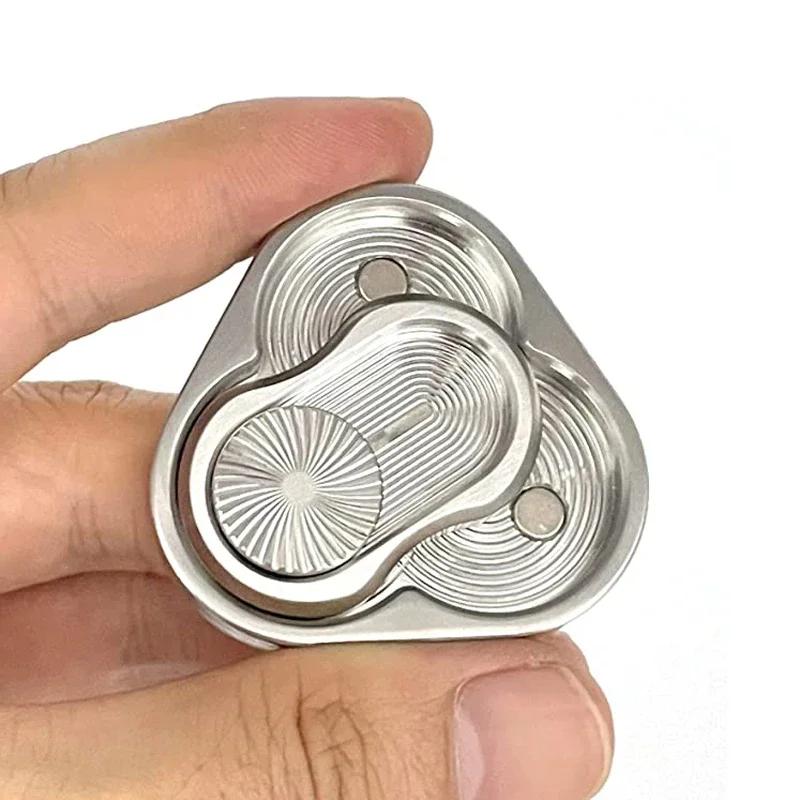 Triangle Magnetic Fidget Slider For Adults Edc Metal Finger Push Card Anti Stress Spinner Toy Autism Anxiety Relief Sensory Toys