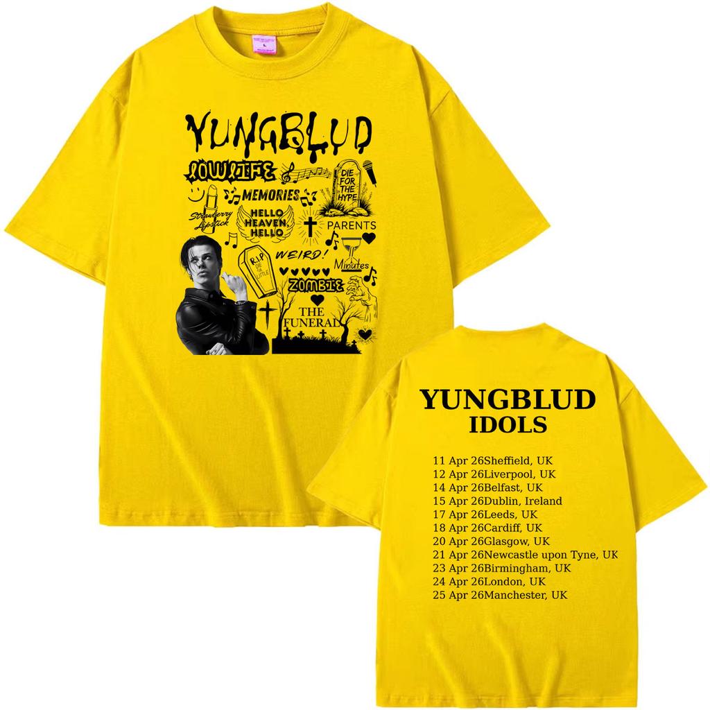 Youngblud Idols The World Tour 2026 Merch T Shirts Unisexs Clothing Hip Hop Harajuku Tshirt Oversized Cotton Tee Shirt Streetwear