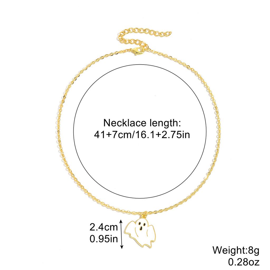 Ожерелье для женщин Готические украшения Хэллоуин Темная летучая мышь Призрак Череп Подвеска Тыква Паук Хэллоуин Ожерелье Красивое элегантное ожерелье для нее