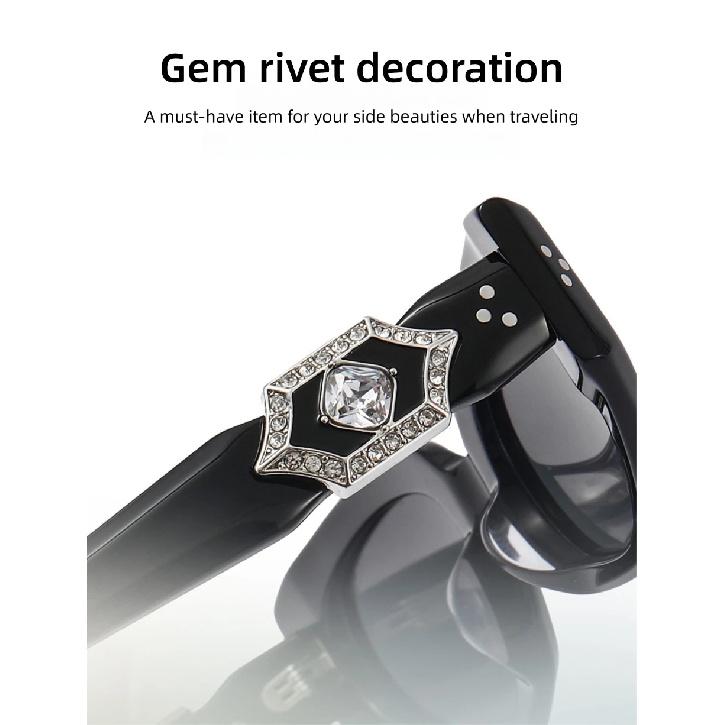 CAPONI Brand Luxury Women Sunglasses Fashion Polarized Outdoor Vintage Acetate Design Cat Eye Eyewear UV420 Black Shade CP35025