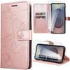 Protective Case - BOOLING - for Samsung Galaxy S25 Ultra - Pink Leather Effect - Butterfly Pattern - 2 Tempered Glasses