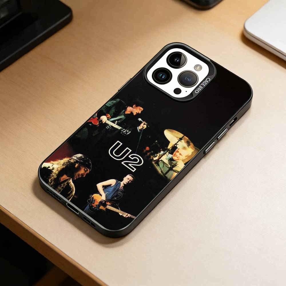 Чехол Band UU-U2 для iPhone 17,16,15,14,13,12,11 Plus,Pro Max,XS,Цветной Серебряный Покрытие Внутренняя Крышка
