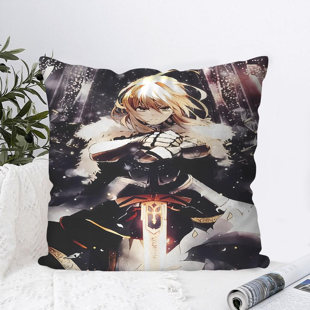 Аниме Fate Zero Stay Night Сэйбер Наволочка Квадратная Подушка Спальня Диван Досуг Комфортная Подушка Автомобиль Гостиная Домашний Декор