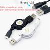 Android Micro A To USB 2.0 B Male Retractable Flexible Noodles Data Sync Charger Cable Cord
