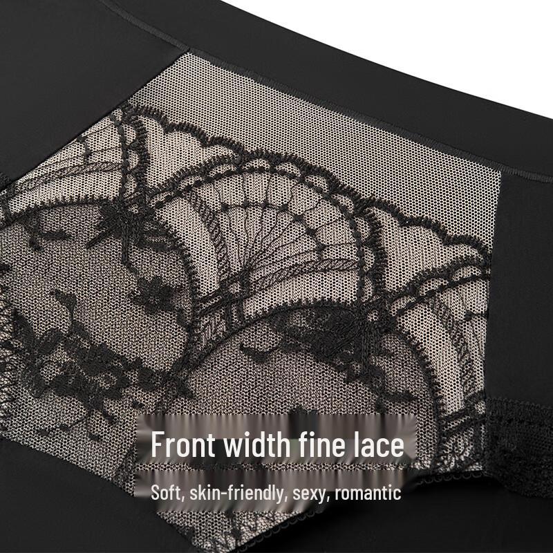 Manifen Women's Sexy Lace Mid-Low Waist Briefs