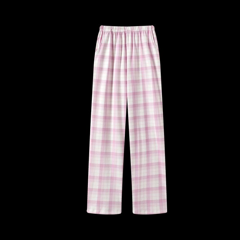 Fenteng Women's 100% Cotton Plaid Casual Lounge Pants