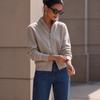 Womens Knit Cardigan 2026 Fall Winter High Neck Long Sleeve Zip Up Solid Color Top