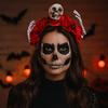 Skull Halloween Headband Bat Halloween Flower Crown Branch Hair Hoop  Costume Party Accessories
