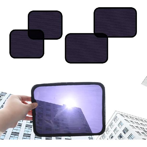 Square Baby Car Window Shades For Rear Side Windows - 2 Pack Easy Stick Rear Side Window Sun Shade That Stay In Place, Glare & UV Blocker Car Window