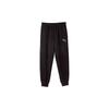 Solid Color Loose Fit Cuffed Fleece Casual Pants Men Bottoms Black 686405-01