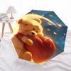 Panda,Heart Fully automatic themed umbrella - 8 ribs durable iron frame, tri-fold compact design, perfect as a gift, travel umbrella, unisex