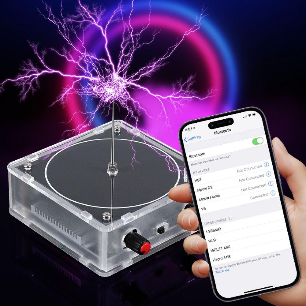 Мини-катушка Теслы Музыкальная шкатулка Bluetooth/AUX Двойной режим Искусственная молния Сенсорный аудиовход Bluetooth Научные эксперименты