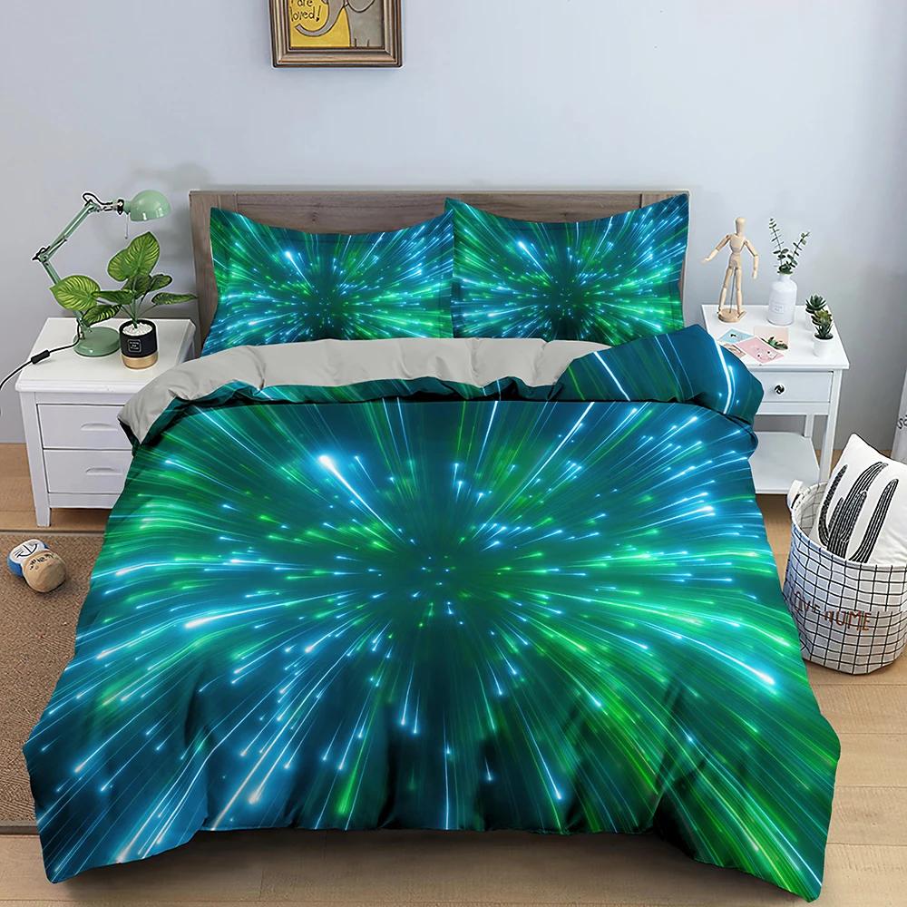 3D Пододеяльник Психоделический комплект постельного белья Роскошный пододеяльник с застежкой-молнией 2/3 шт. Королевский пододеяльник Чехол из полиэстера
