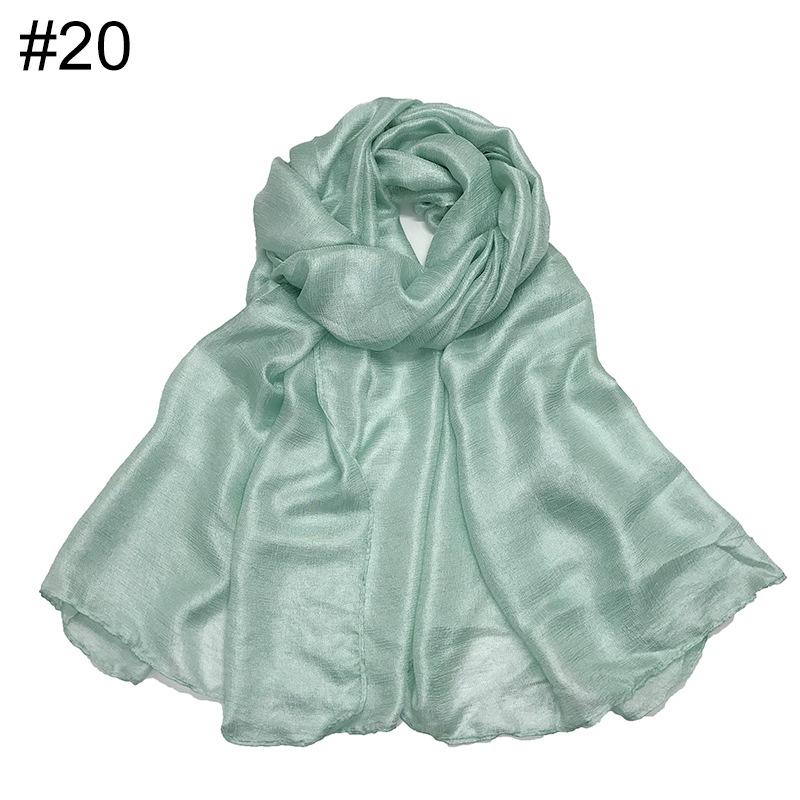 New Scarf Linen Solid Color Imitation Silk Soft Bag Head Shawl Scarf One Piece