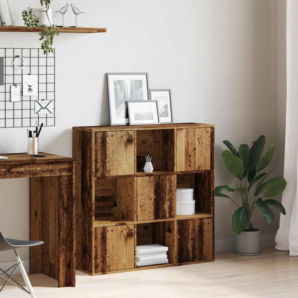 Bookshelf Vintage Wood Look 90 x 28 x 90 cm Engineered Wood