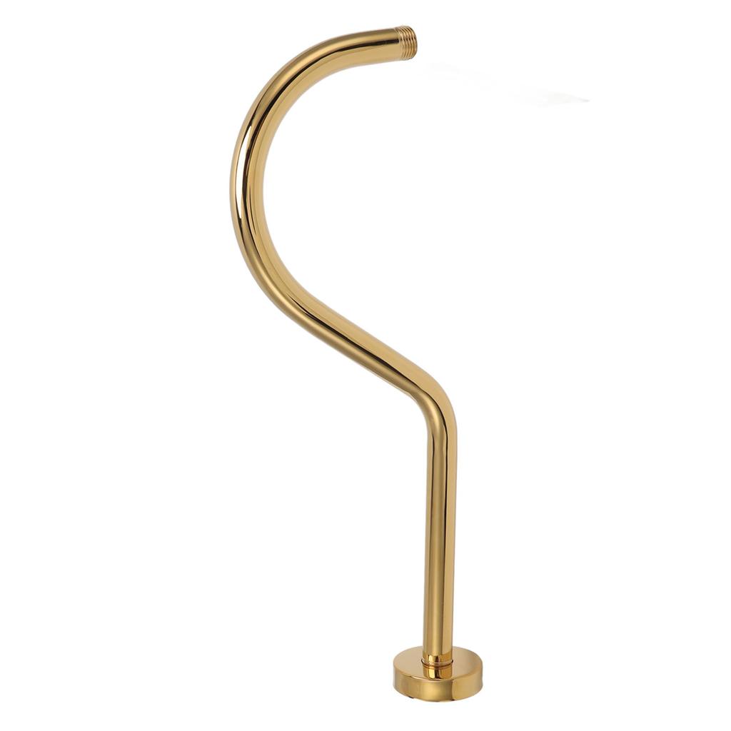 NPT Shower Head Extension Arm Brushed Gold S Shaped Gooseneck Stainless Steel Shower Head Pipe for Bathroom