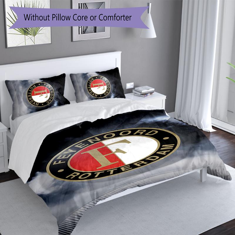 3pcs Feyenoord Rotterdam logo Duvet Cover Set, Includes 1 Duvet Cover and 2 Pillowcases,Skin-Friendly&Comfortable Fabric,Suitable Bedding Sets