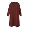 One Piece Long Sleeve One Point Logo Embroidery Crew Neck Sweat One Piece Dress Basic CWSW053Z Brown L [Champion] Women's
