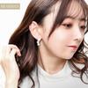 Shinjuku Gin no Kura Triple Plumeria Zirconia Silver Stud Earrings for Both for Women & (2-Piece, Ears)