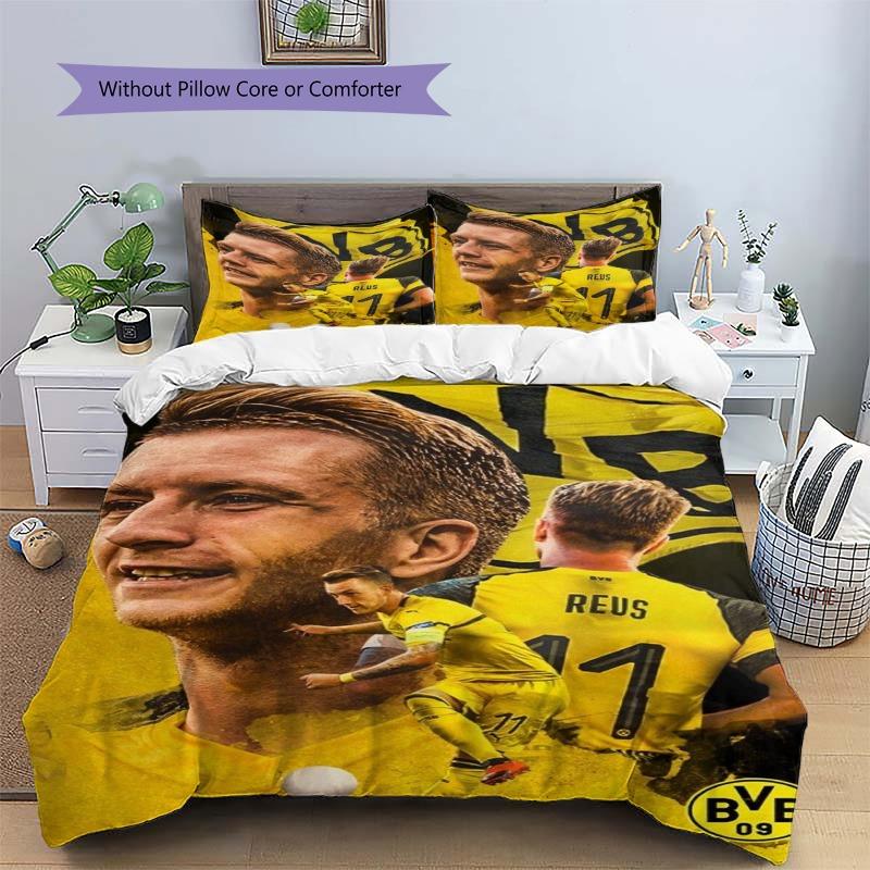 Marco Reus Borussia Dortmund Star Print 3‑Pieces Duvet Cover Set Soccer Sports Bedding Bedroom Home Decor Without Pillow Core Comforter