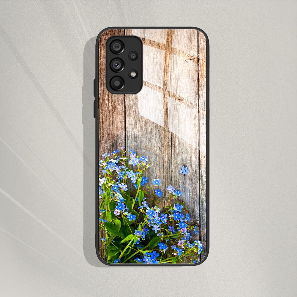 Чехол для Samsung Galaxy A72 Расписной Чехол-бампер из закаленного стекла для Samsung A72 A 72 5G A726B A725F Чехлы Силиконовый Бампер Coque