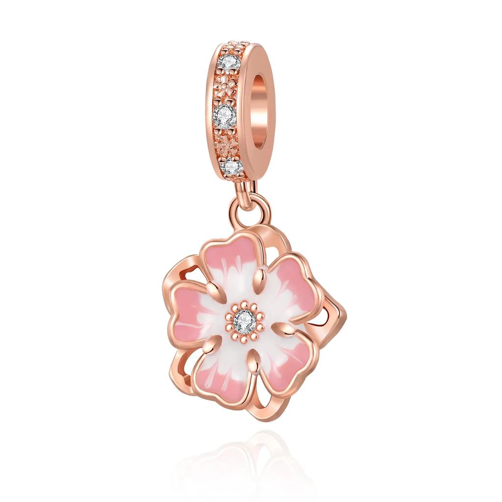 Original Copper Rose Gold Charms Snowflake Heart Fish Earrings Beads For Necklace Diy Bracelet Present Jewellery