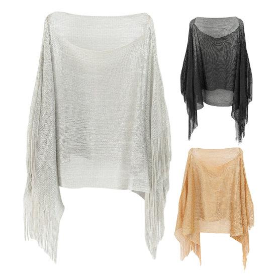 Summer Beach Mesh Cover Up Tassel Decor See-through Loose Swimsuit Thin Sunshade Beachwear Blouse Irregular Holiday Sexy Long Bikini Top