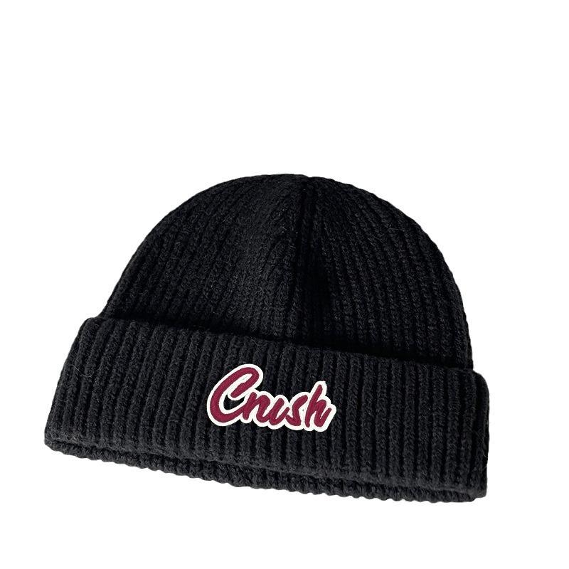 Шерстяная шапка Осень и Зима Новый стиль Надпись Буква Шапка-пуловер Мужская Уличная Теплая Защита от холода Защита ушей Вязаная шапка