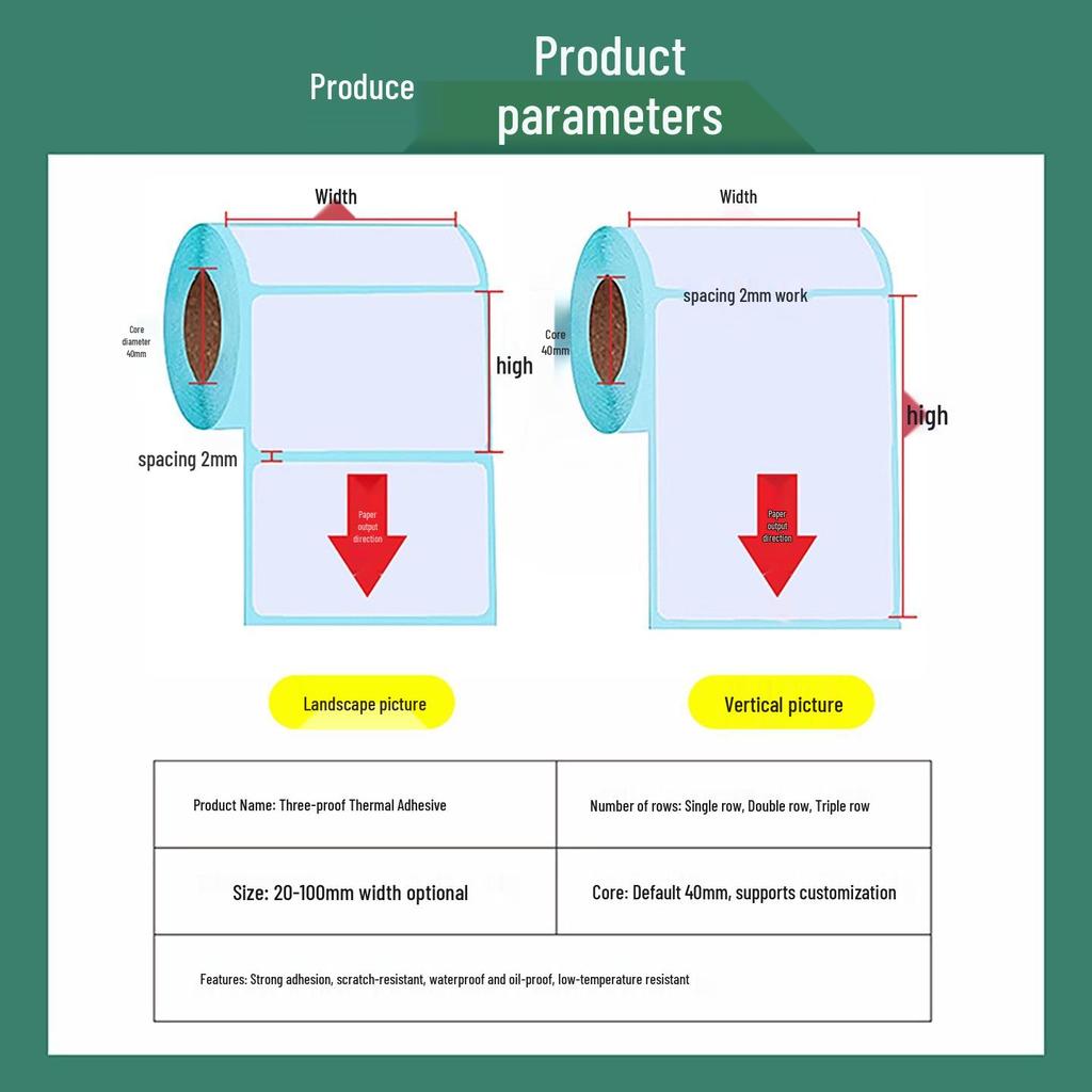 Triple-Proof Thermal Self-Adhesive Label Paper for Supermarkets, Barcodes, Shipping, and Milk Tea Stickers
