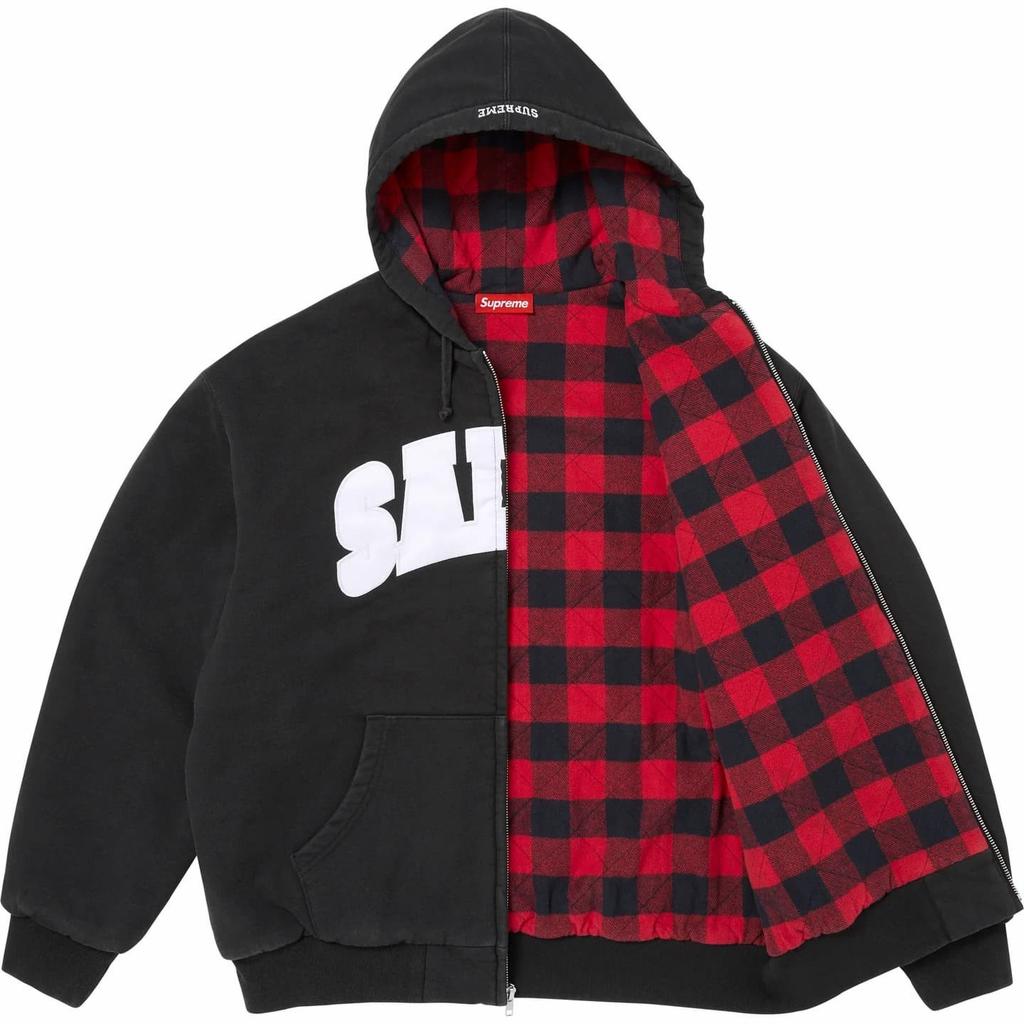 Supreme Свитшот с капюшоном на молнии SALEM Черный