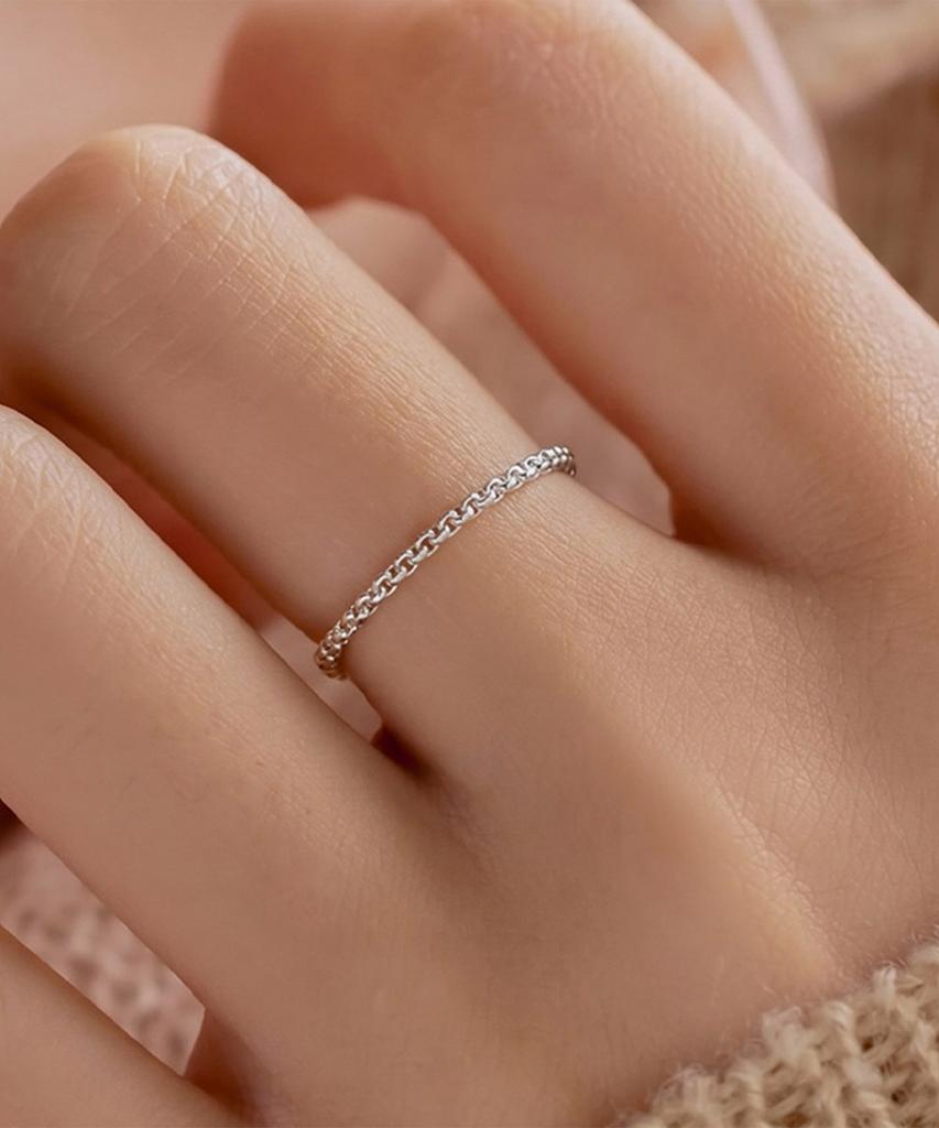 Helene Jewelry Кольцо-цепочка круглое из серебра 925 пробы (Тип D)