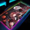 Милая Девушка Genshin Impact RGB Коврик для Мыши Hu Tao Коврик для Мыши Kawaii Стол Большой Размер Компьютерные Коврики Аниме Клавиатура E-Sports Аксессуары