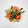 Silk Candle Ring Artificial Flowers Mini Rose Wreath New Candlestick Wreath  Dining Table Core