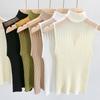 Halter-neck Knit Small Halter Vest Women Wear A Half Turtleneck Sweater Sleeveless Short Top