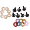 10Sets 16MM Stuffed Toys Glitter Safety Eyes Nonwovens Washer Clear Doll Eyes
